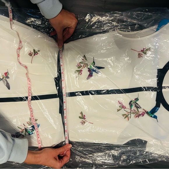 Ted Baker White Embroidered hummingbird Lina Midi Dress size 1 - Picture 11 of 15